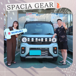 オフブルーのスペーシアギア納車しました☆彡